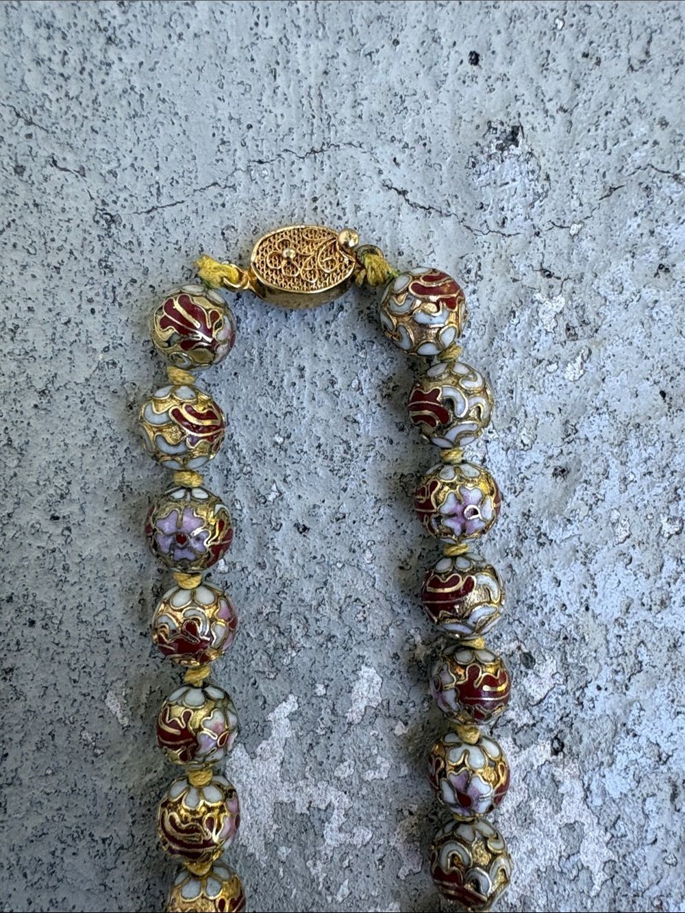 Vintage  Chinese Cloisonné  enamel necklace